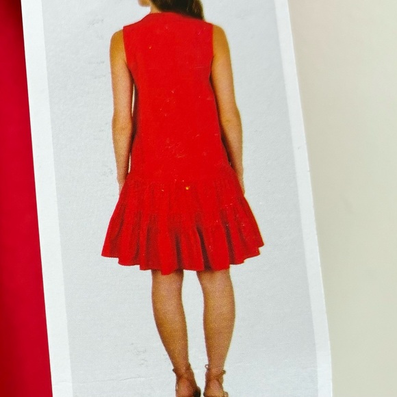 Joie-Limited Edition-sleeveless tiered mini dress in cayenne red-woman’s XXL-NWT - Picture 3 of 14